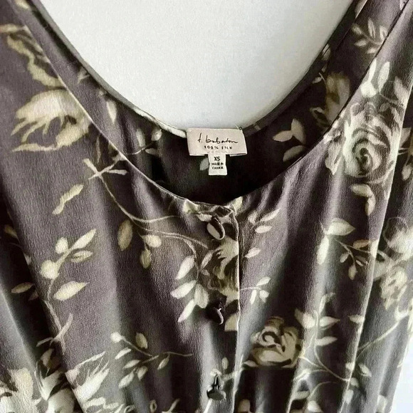 Babaton Aritzia Womens Brown Floral Silk Romantic Feminine Garden Firl Top XS - Picture 4 of 12